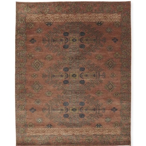 Vintage Oushak Rug, Hand Knotted Wool Area Rug, Turkish Style Carpet, Rust Orange Boho Farmhouse Rug, Living Room Bedroom Decor