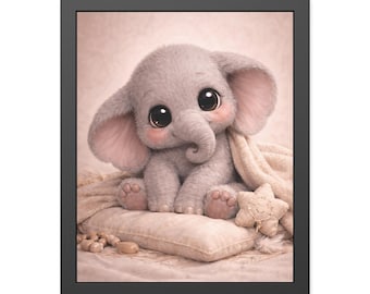 Baby Elephant, Framed Paper Posters