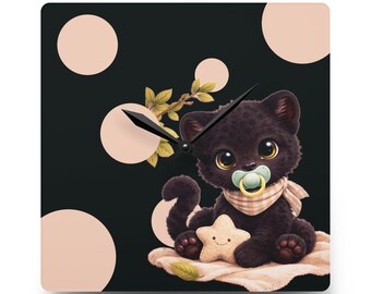 Baby Panther, Acrylic Wall Clock