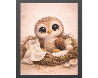 Baby Owl, Framed Paper Posters