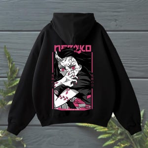 Nezuko Kamado Hoodie – Demon Slayer Kimetsu no Yaiba Anime Pullover Sweatshirt | Unisex Otaku Streetwear | Cosplay Anime Gift
