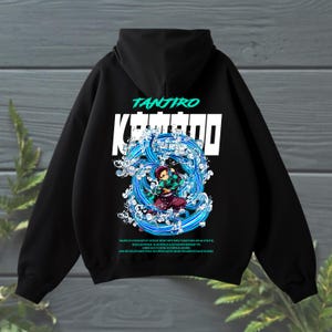 Tanjiro Kamado Hoodie – Demon Slayer Kimetsu no Yaiba Anime Pullover Sweatshirt | Unisex Otaku Streetwear | Cosplay Anime Gift