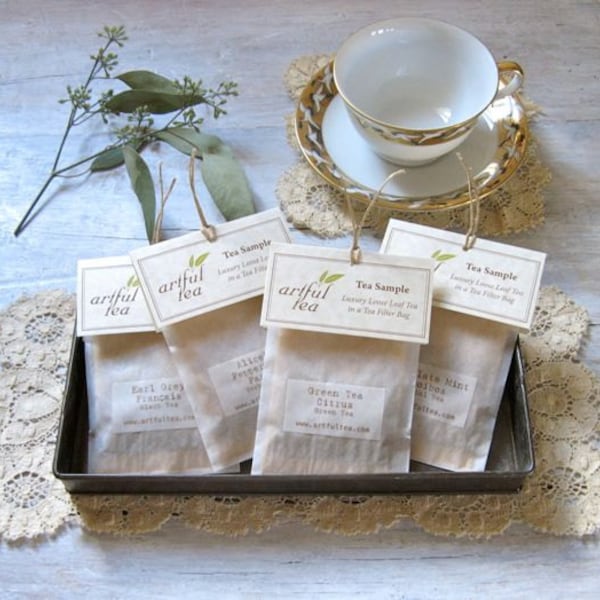 Tea Sampler • Handmade Individual Tea Bags (6, 12, 18 or 24) You Choose the Flavors • Tea-rrific Party Favor