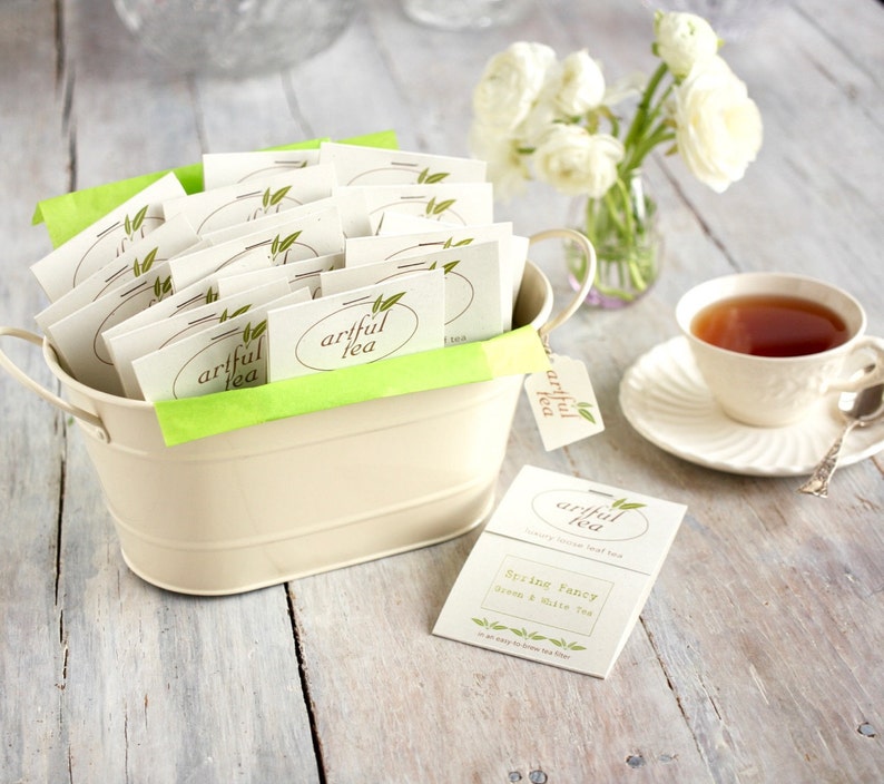 Loose Leaf Tea Sampler Gift Pail . 20 Handmade Tea Bags in a Etsy