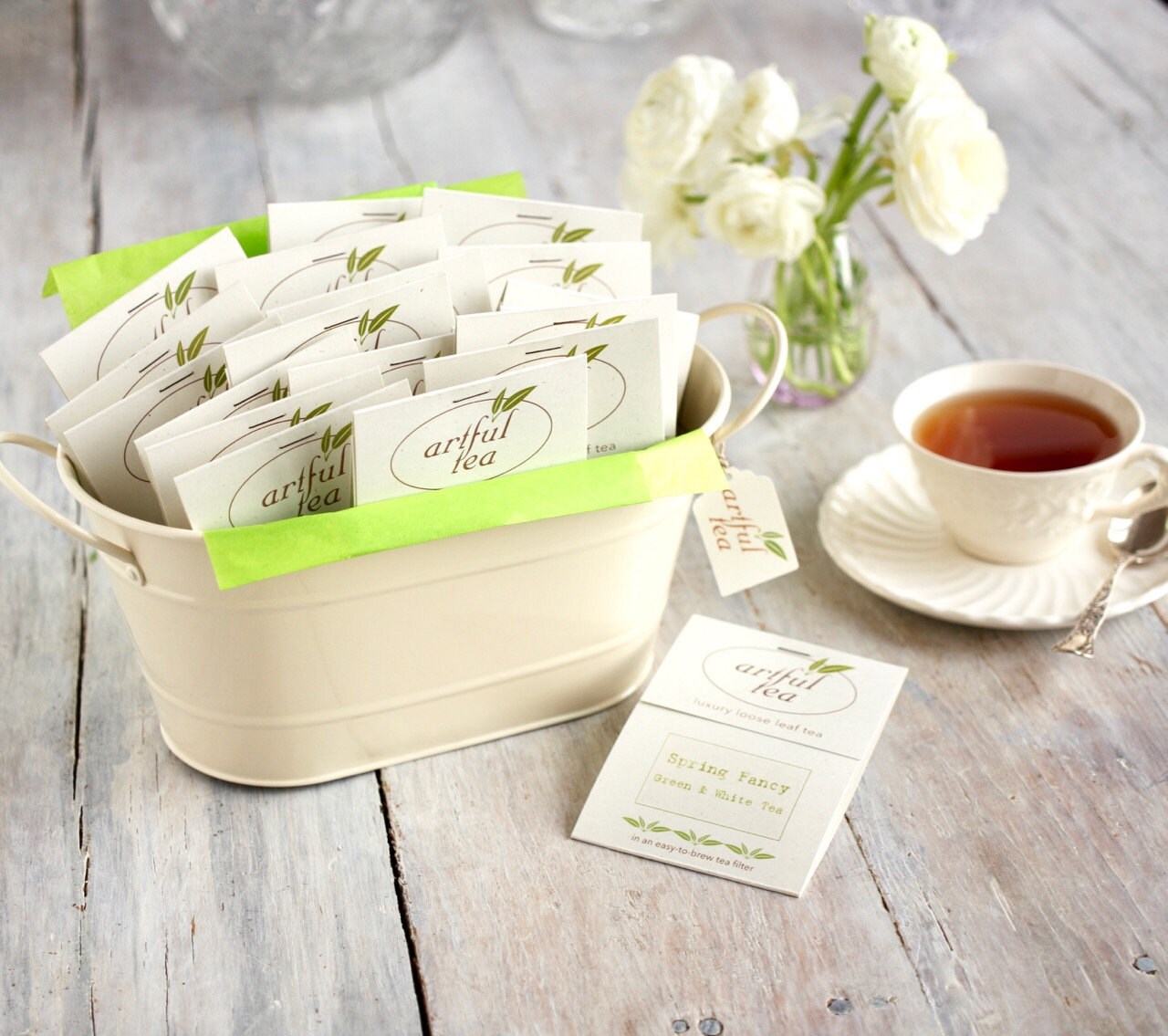 Loose Leaf Tea Sampler Gift Pail . 20 Handmade Tea Bags in a Etsy