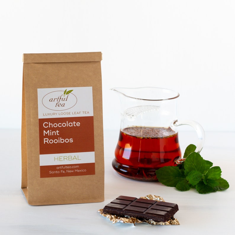 Chocolate Mint Rooibos Tea 3.5 oz. of Loose Leaf Herbal Tea Etsy