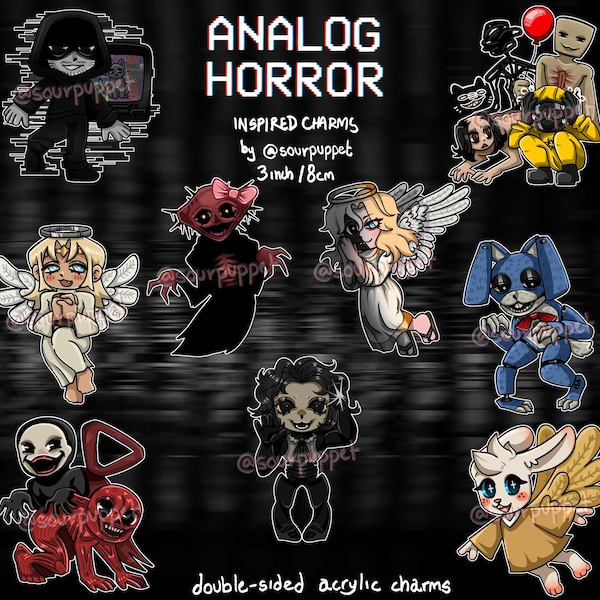 ANALOG HORROR INSPIRIERT 3 inch/ 8 cm doppelseitige Acrylanhänger!