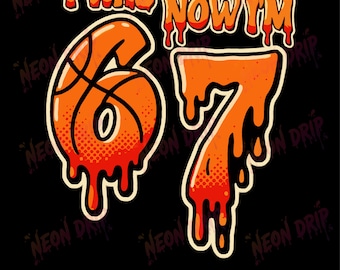 67 Basketball Ice Cream Drip png, 67 verjaardag png, Six Seven Gen Alpha Slang, Six Seven T-shirtontwerp voor kinderen, grappig 67 Meme png digitaal