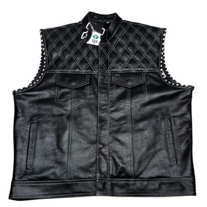 Personalized Handmade brown Leather Biker Club Vest for Men, Custom Sleeveless Motorcycle Outdoor leather cowboy Vest, Gift for Dad