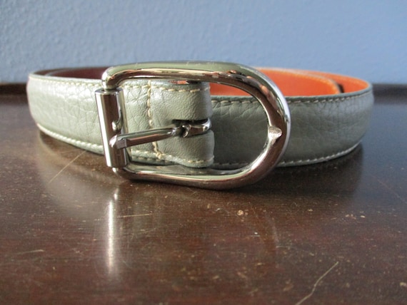 Coach Belt, Sea Green Leather Belt, Vintage Coach