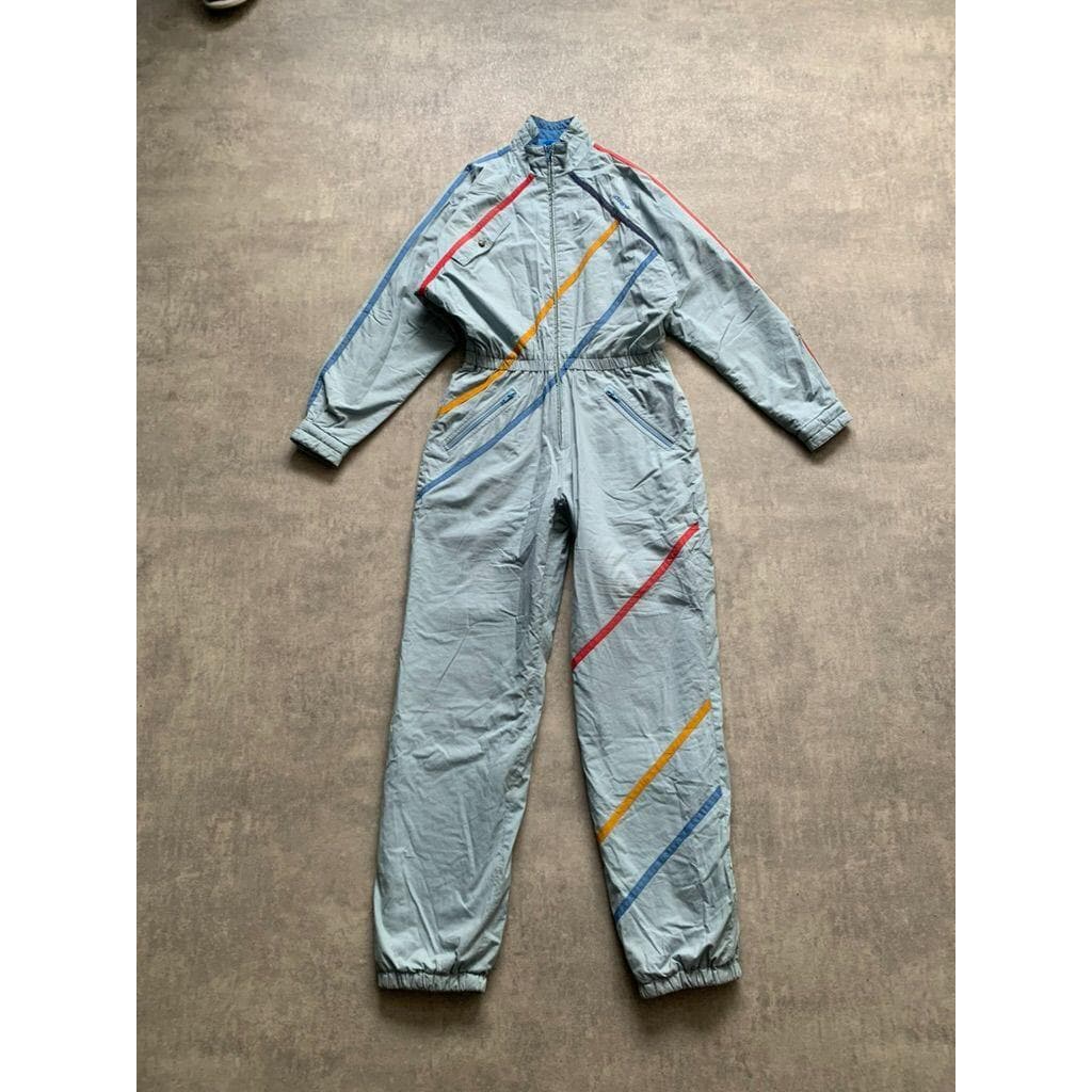 Vintage 80's Adidas Ski Suit Overall Made in West Germany Cotton