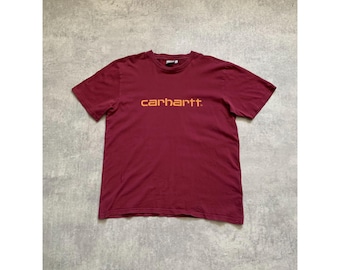 Camiseta Carhartt con inscripción, talla L, color burdeos