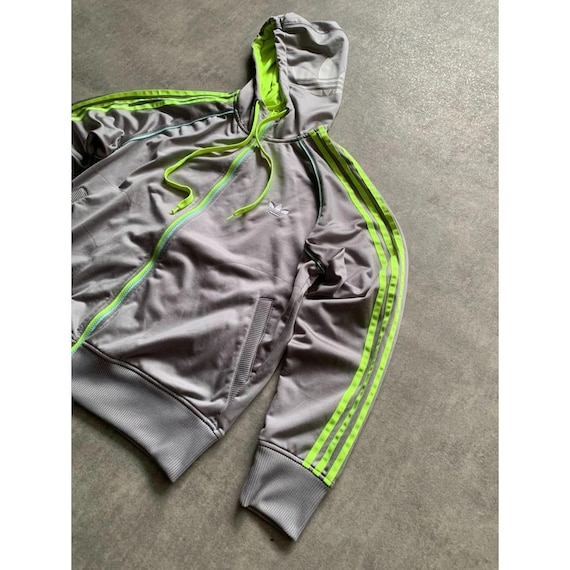 Adidas Zip Jacket Womens Grey Green Stripes 3 Three - Etsy Israel