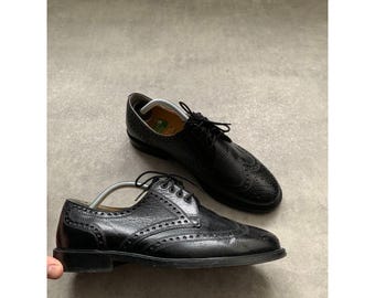 Gallus liberty mens leather forlam shoes boots size 7 black made in Austria