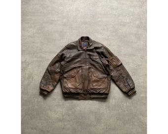 Arizona Marcucci Skins Flyers Y2K Vintage 100% Real Leather Cargo