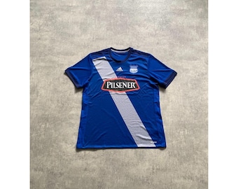 Maglia da casa Adidas Emelec da uomo, taglia XL, blu Ecuador Pilsener