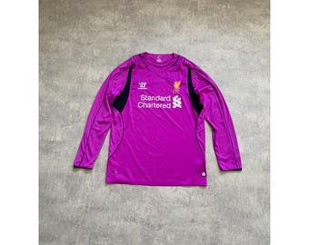 Camiseta de manga larga Warrior LFC Liverpool Football Club para hombre, talla L XL, morada
