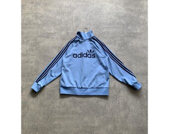 Vintage 80's Adidas Track Jacket Made in West Germany Blue Size