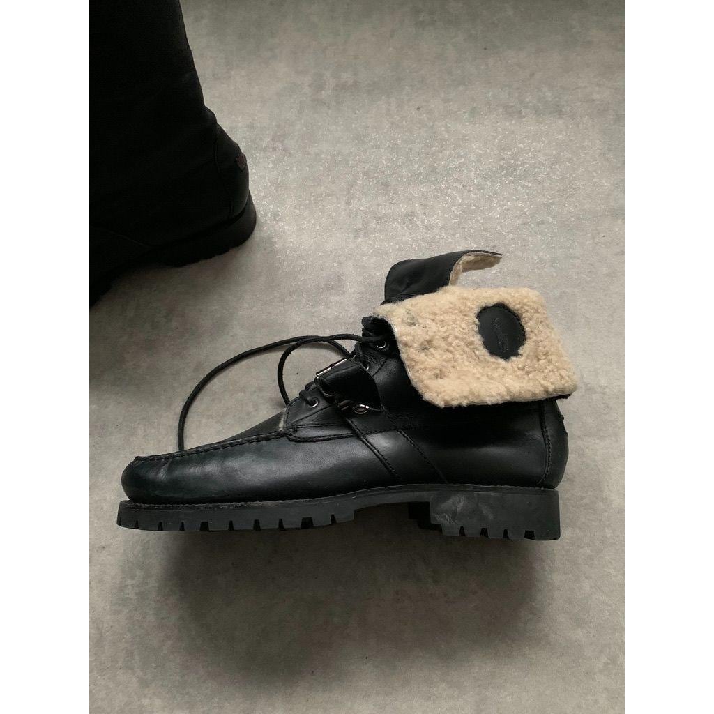 Polo Ralph Lauren Ranger Black Lace up Buckle Boots Size 46  display picture 3