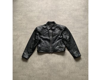 Allsaints Spitalfields Mens Leather Jacket Size L Black - Etsy UK