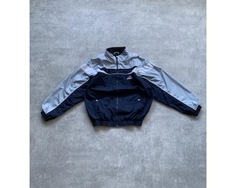 Chaqueta cortavientos Adidas Windstopper con cremallera completa, tallas S-M, para hombre, gris y azul marino