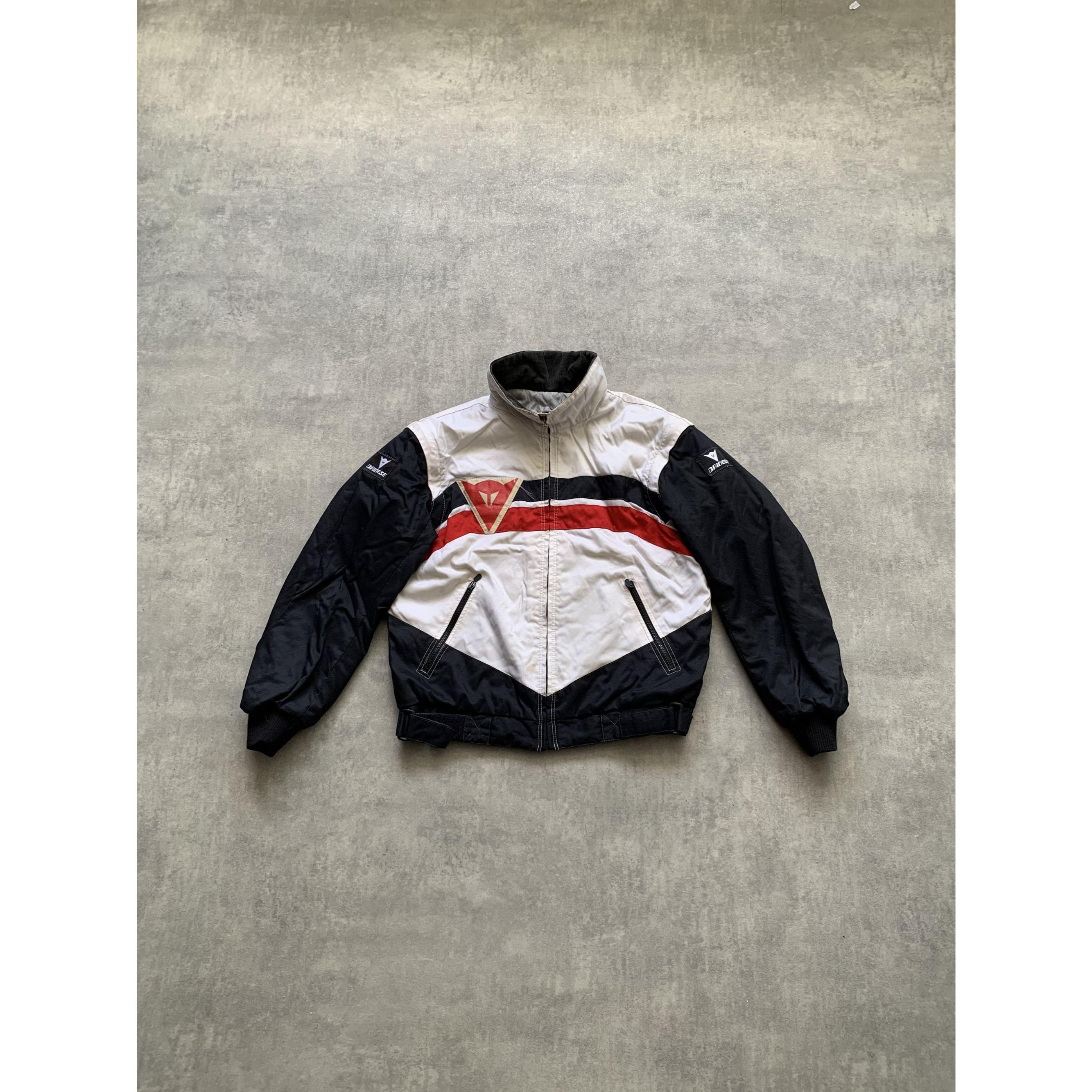 Dainese Moto Motorcycle Jacket Mens Size 50 White Black Safety