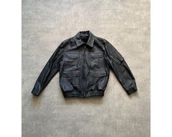 Allsaints Spitalfields Mens Leather Jacket Size L Black - Etsy