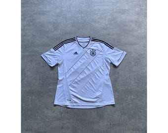 Adidas deutscher fussball bund germany jersey football soccer t-shirt mens size XL white #10