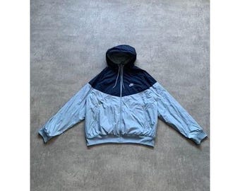Nike Windstopper windbreaker full zip jacket size L mens blue navy