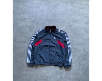 Adidas climalite windstopper windbreaker full zip jacket size S mens grey three 3 stripes