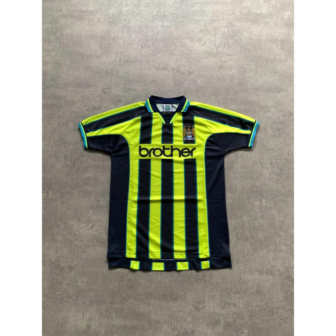 Score Draw Manchester City '99 Away Shirt Jersey Football Soccer