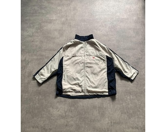 Chaqueta cortavientos Nike Windstopper con cremallera completa, talla XXL, para hombre, color beige y azul marino