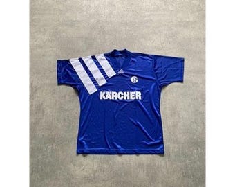 1994-96 Schalke adidas Home Shirt XL - XXL Vintage Football Shirts 90s blue