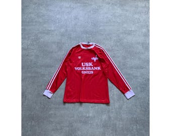 Vintage 80s Adidas 1985/86 Hamburg HSV Long Sleeve Soccer Jersey