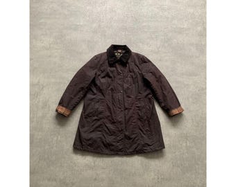 Barbour Belsay Waxed Damen Jacke Size 18 Braun