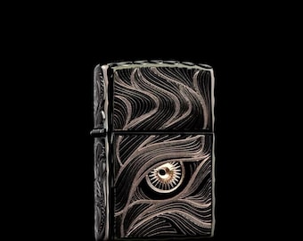 Briquet Zippo Mystic Eye - Briquet métallique coupe-vent haut de gamme