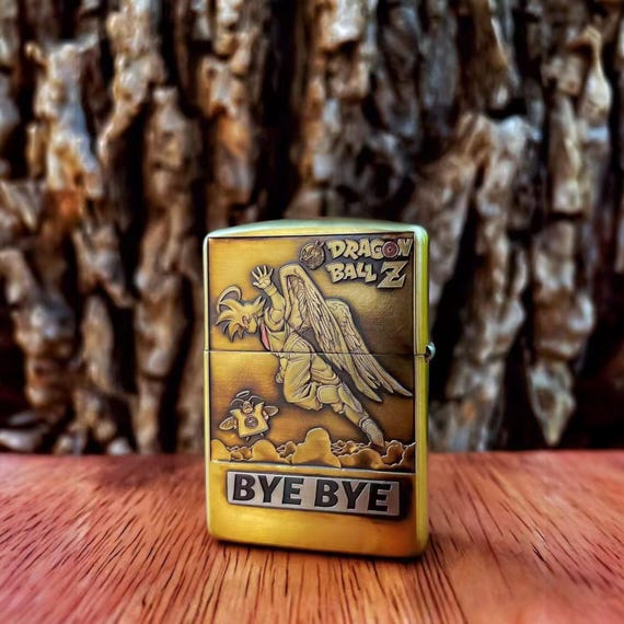 3D Dragon Ball Z Zippo Lighter: Super Saiyan Art, Antique Gold