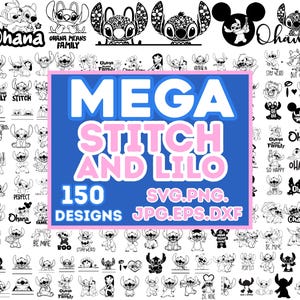 Blue Monster and L-i-l-o SVG Bundle: 150 Unique Designs (Digital Download