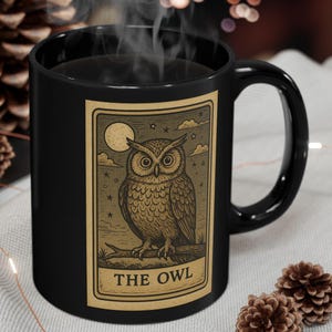 Mug hibou, tasse à café, tasse à thé, cadeau pour amoureux des animaux, motif oiseau, décoration de cuisine unique