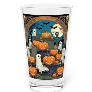 Halloween Ghosts Pint Glass: Spooky Fall Party Drinkware