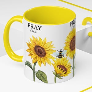 Sunflower Coffee Mug: Inspirational Floral Bee Design