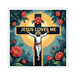 Jesus Loves Me Stickers: Colorful Christian Decals, Faith Gifts