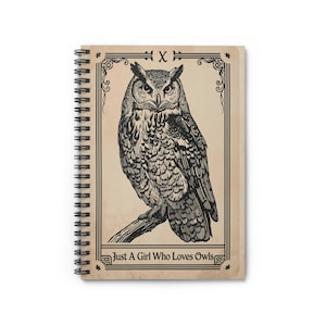 Cute Owl Spiral Notebook, Lined Journal for Writing, School Supplies, Planner, Diary, Gift for Students