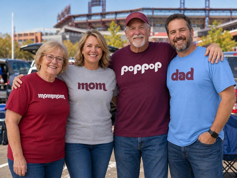 Personalized Philly Baseball T shirt - Dad, Poppop, Brother, Uncle, Your Name - Philly Gift image 4