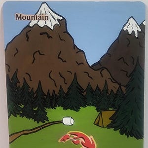 Camping Mountain Hand Painted Magic the Gathering Full Art Alter