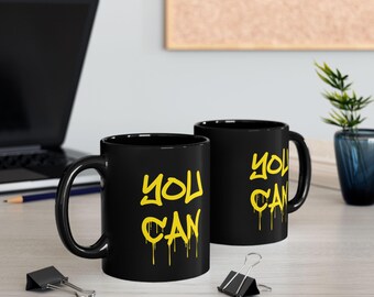 Taza TÚ PUEDES: Taza de café inspiradora, eslogan positivo