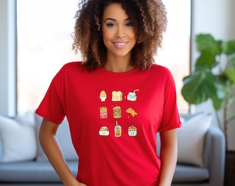Camiseta Foodie: Camiseta gráfica con desayuno, almuerzo y postre
