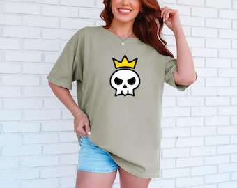 Camiseta de calavera grunge con corona: camiseta gótica King