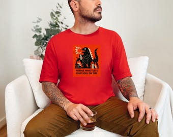 Godzilla Destruye la Ciudad - Cita Positiva Impresa en Camiseta para Inspiración