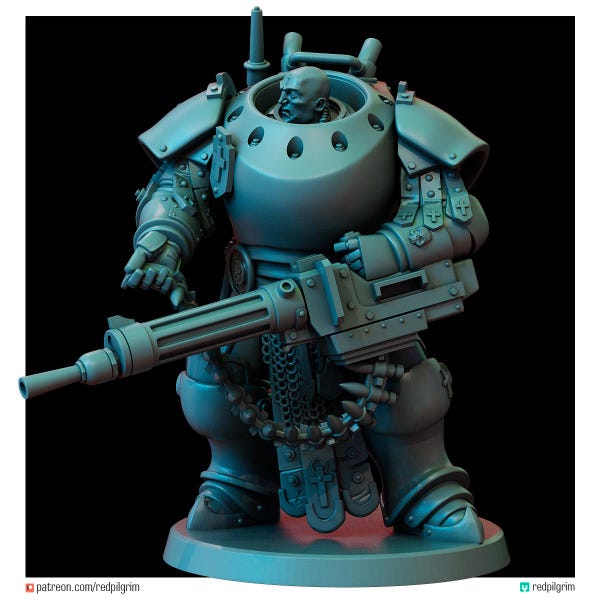 Soldado con armadura de máquina 1 - Compatible con trincheras - Miniaturas impresas